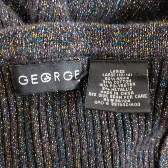 George Rainbow Metallic Ribbed Button-up Cardigan Large - Picture 8 of 8